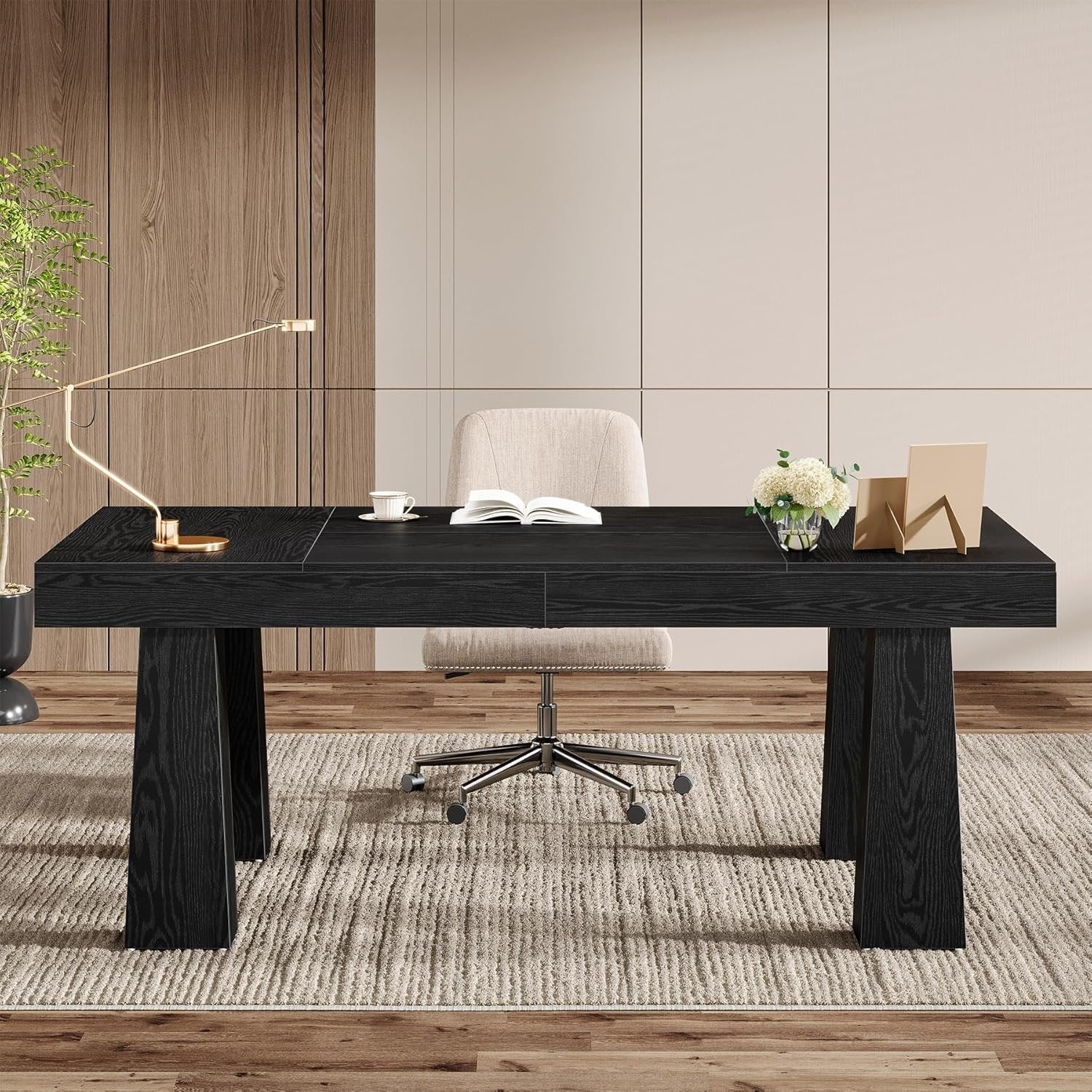 160 cm Tribesigns Computerbureau, Industrieel Schreibtstafel met Getailleerde Poten