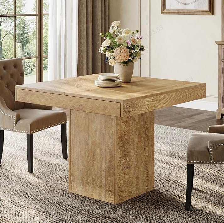 100 cm Eettafel voor 4 Personen, Vierkante Keukentafel voor Eetkamer en Woonkamer