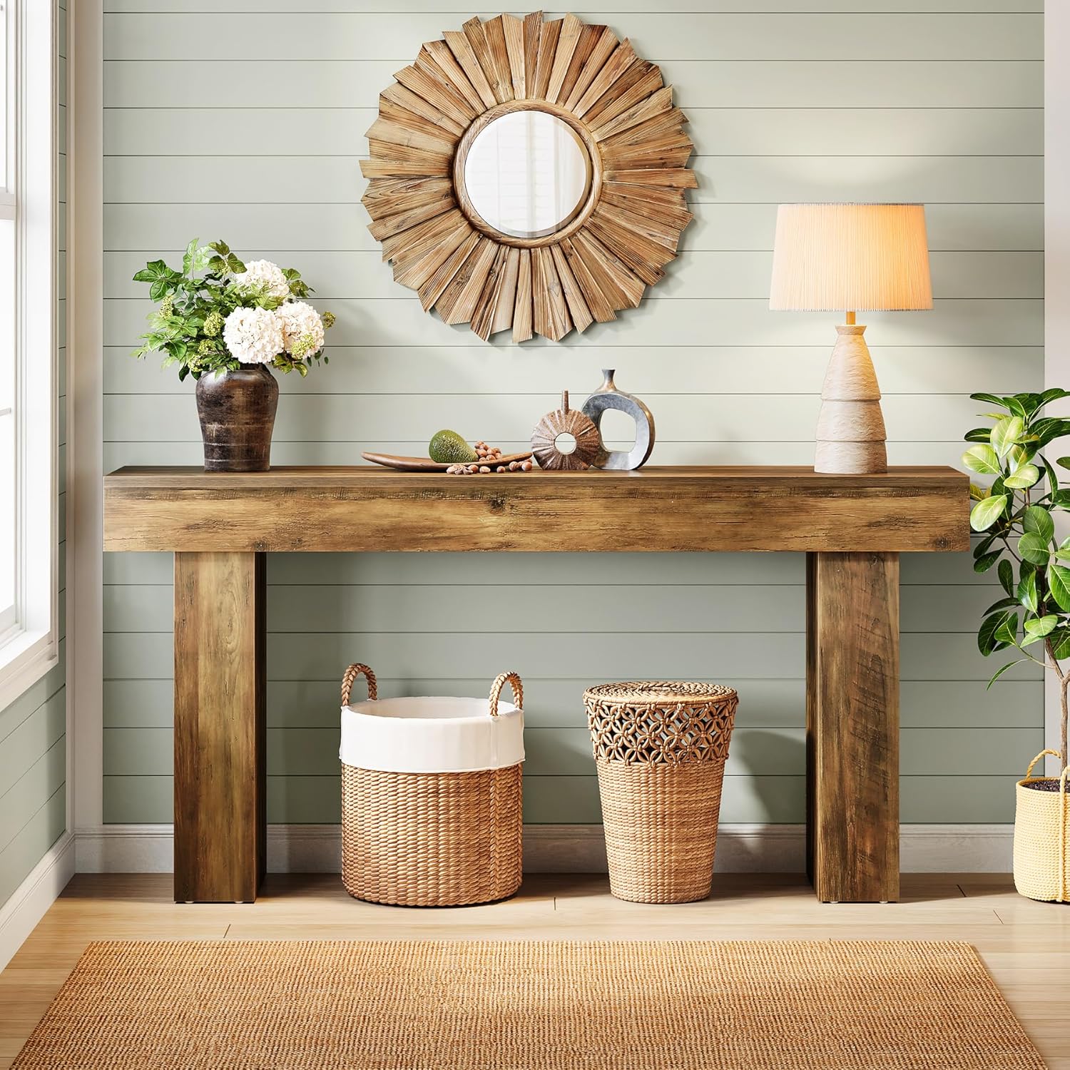 160 cm Consoletafel, Moderne Bureautafel voor Hal, Woonkamer en Slaapkamer