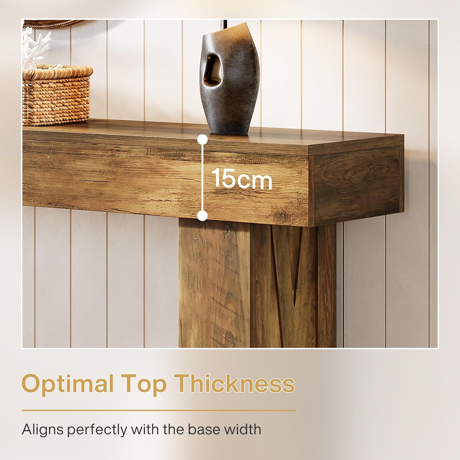 160 cm Consoletafel, Moderne Bureautafel voor Hal, Woonkamer en Slaapkamer