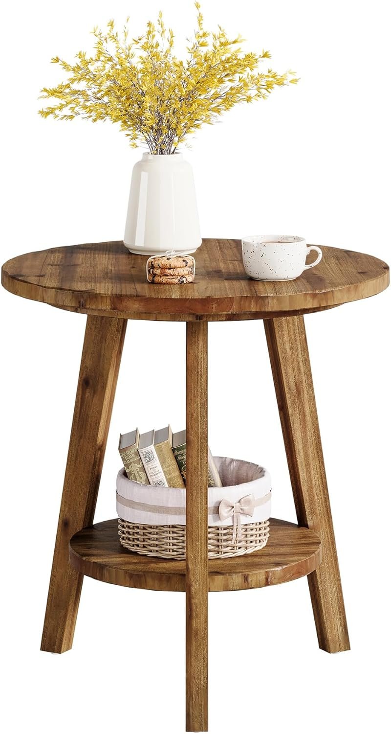 60 cm Landelijke Nachtkast met Opbergplank voor Woonkamer