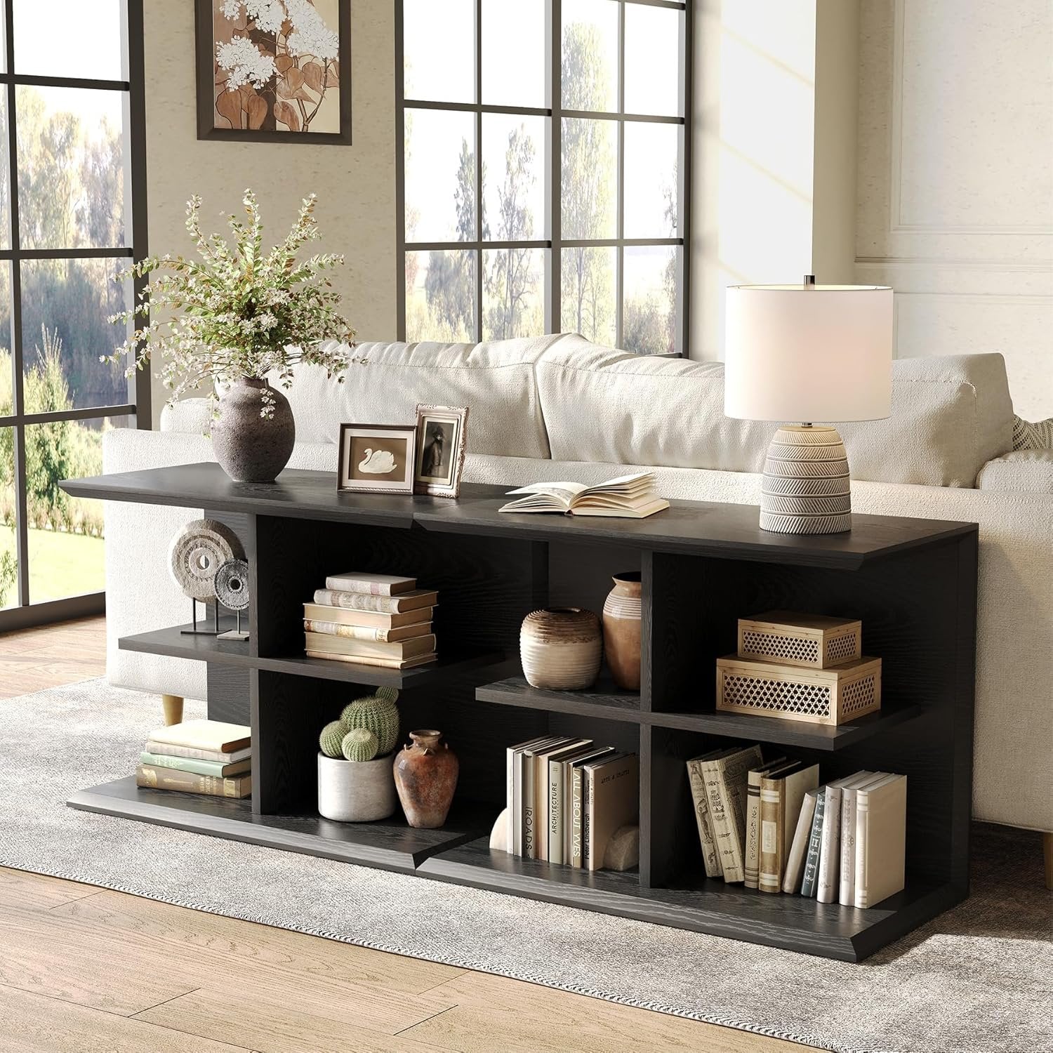 80 cm Drieplanken Bijzettafel, Moderne Nachtkast met Opbergruimte voor Slaapkamer