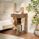 65 cm C-Vormige Bijzettafel, Landelijke Nachtkast voor Woonkamer en Slaapkamer 3