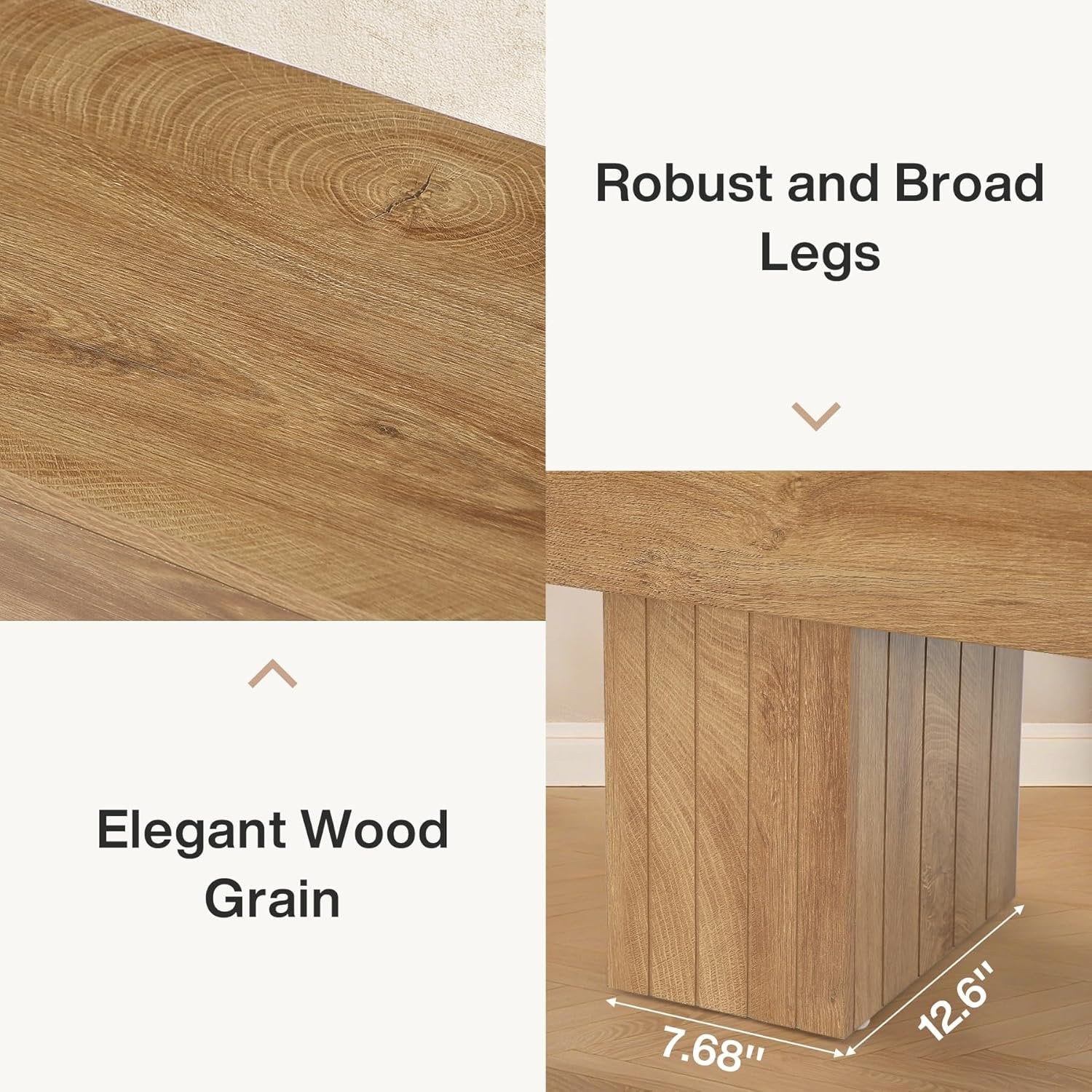 Tv-meubel voor 140 cm Tv in Landelijke Stijl, Licht Houten Lage Tv-console voor Woonkamer