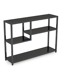 108 cm Consoletafel met Opbergvakken, Zwarte Bijzettafel Voor Entreehal en Woonkamer