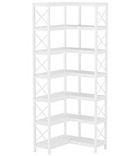 Tribesigns Hoekboekenkast, Moderne 7-Lags Hoekplank met Metalen Frame