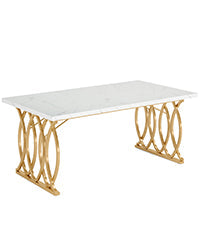 160 cm Executive Bureau, Met Witte Afwerking en Gouden Accenten voor Kantoor