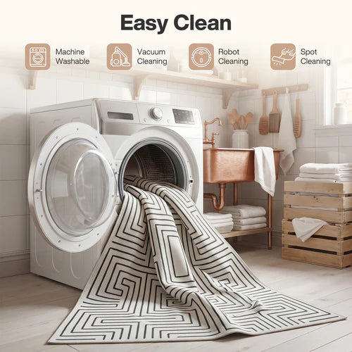Tribesigns geometrisch laagpolig tapijt, antislip onderzijde, machinewasbaar tot 30 °C, OEKO-TEX gecertificeerd