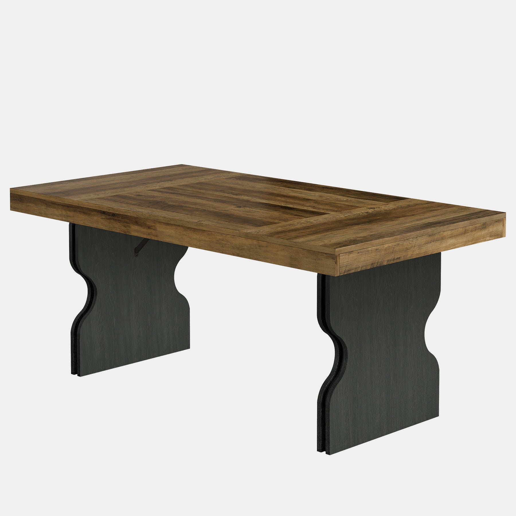 Tribesigns 160 cm Eettafel voor 4–6 Personen, Rechthoekige Landelijke Keukentafel met Zandloperpoten