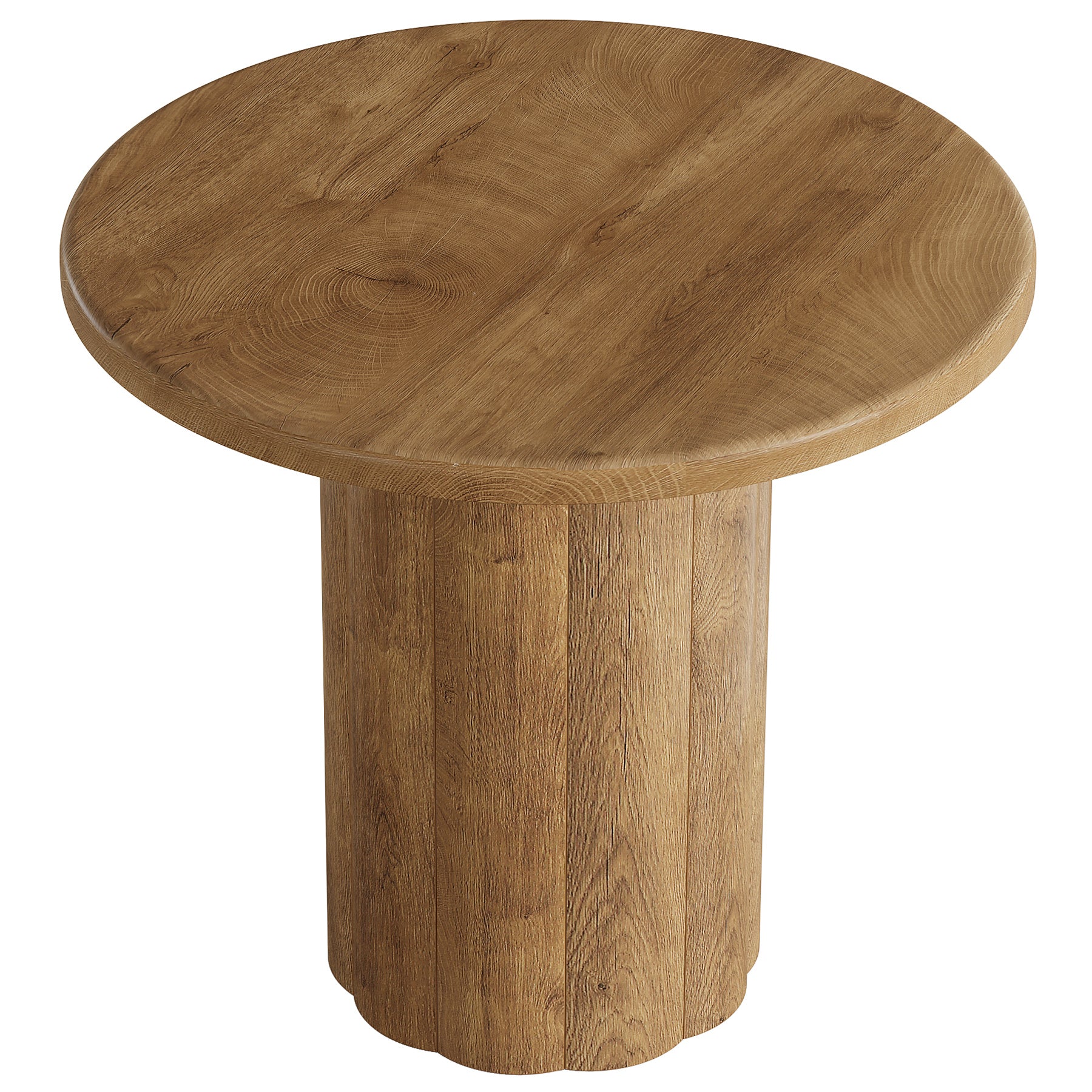 80 cm Ronde Conferentietafel voor 4 Personen, Stevige Basis voor Overlegruimte en Ontvangstbalie