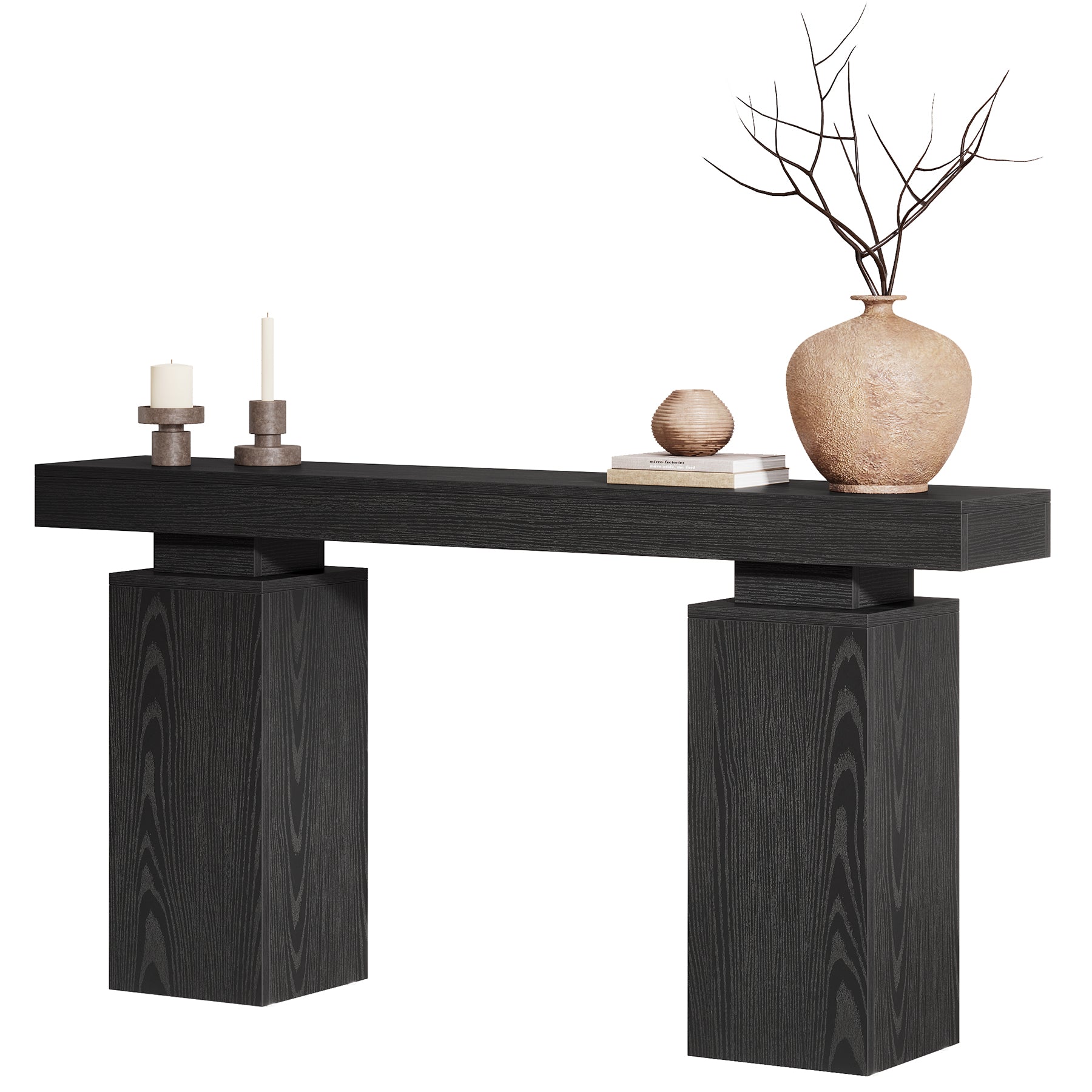 Consoletafel van 160 cm in landhuisstijl voor hal en achter de bank, moderne houten sidetable voor woonkamer en entree