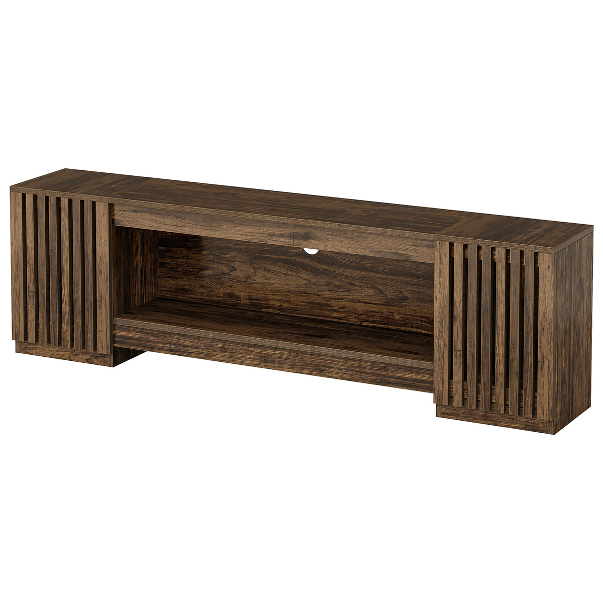 Tribesigns 199 cm tv-meubel voor 85 inch tv met verborgen opbergruimte en open plank, landelijke tv-kast voor woonkamer