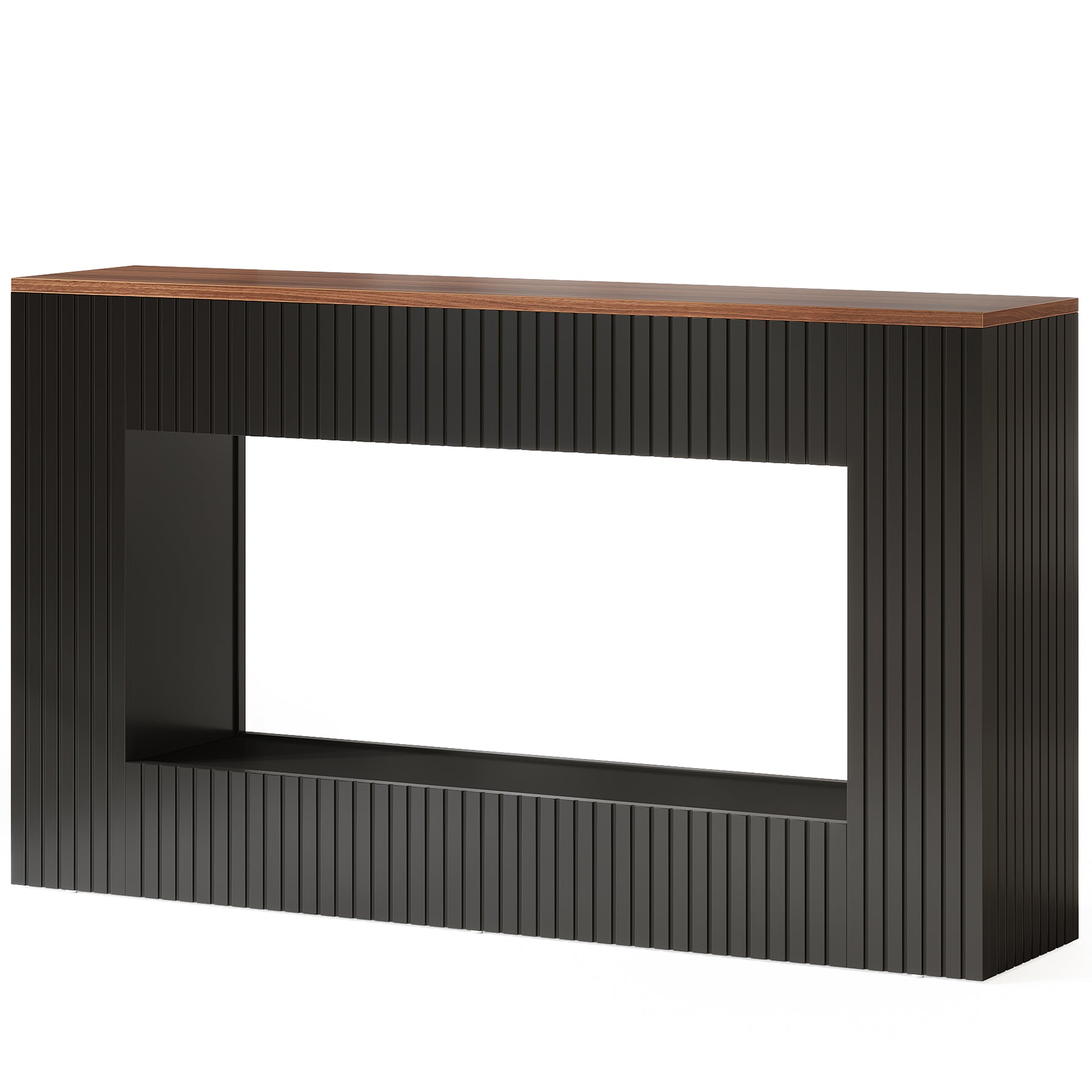 140 cm Moderne Consoletafel met Opbergruimte, Smalle Haltafel voor Woonkamer