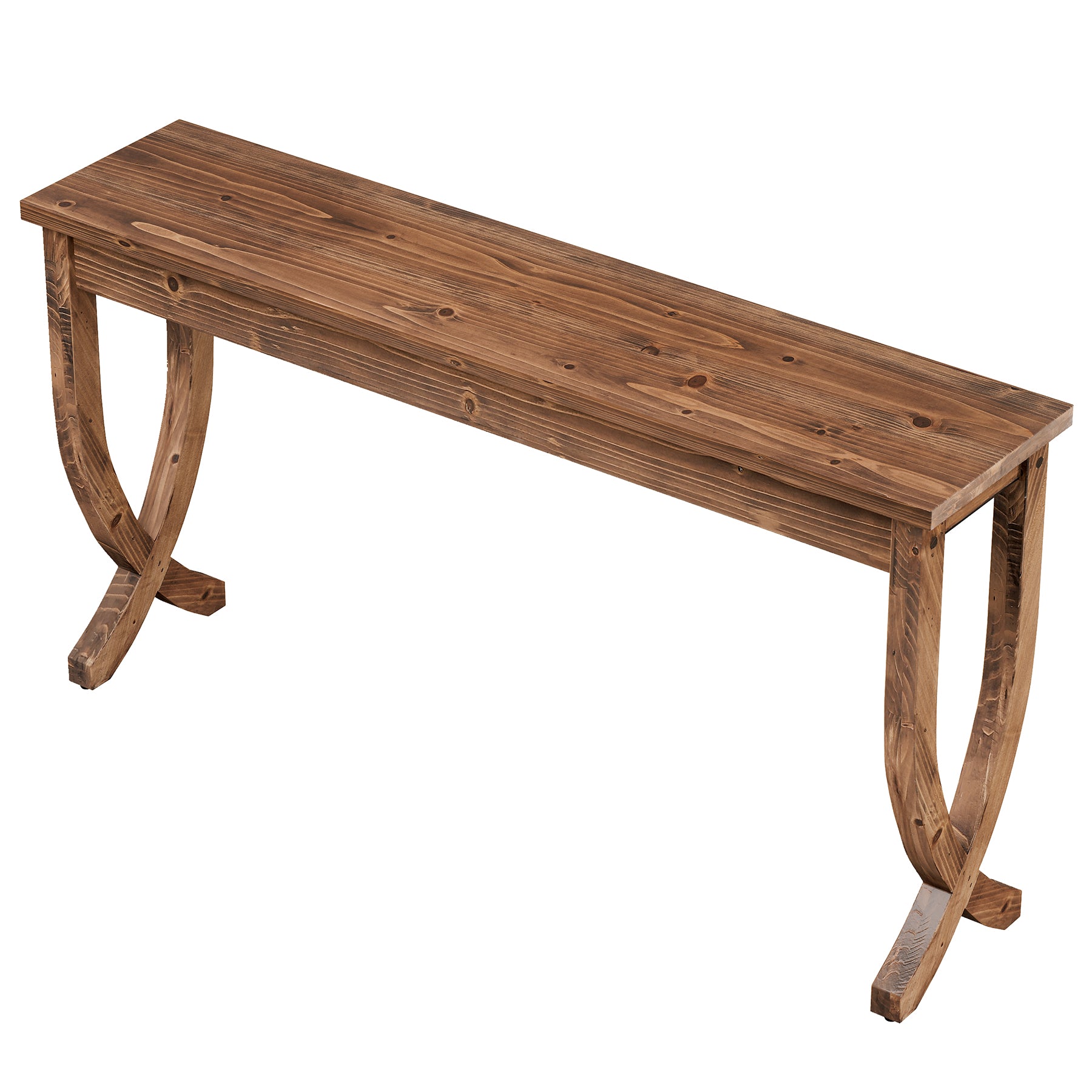 160 cm Massief Houten Consoletafel in Landelijke Stijl, Lange Haltafel voor Woonkamer