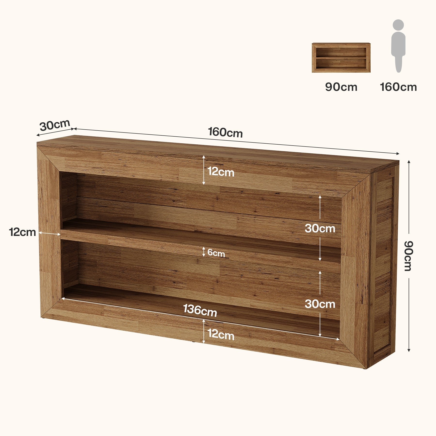 Tribesigns Consoletafel 160 cm met 2 Planken, Smalle Haltafel in Landelijke Stijl voor Woonkamer en Entree