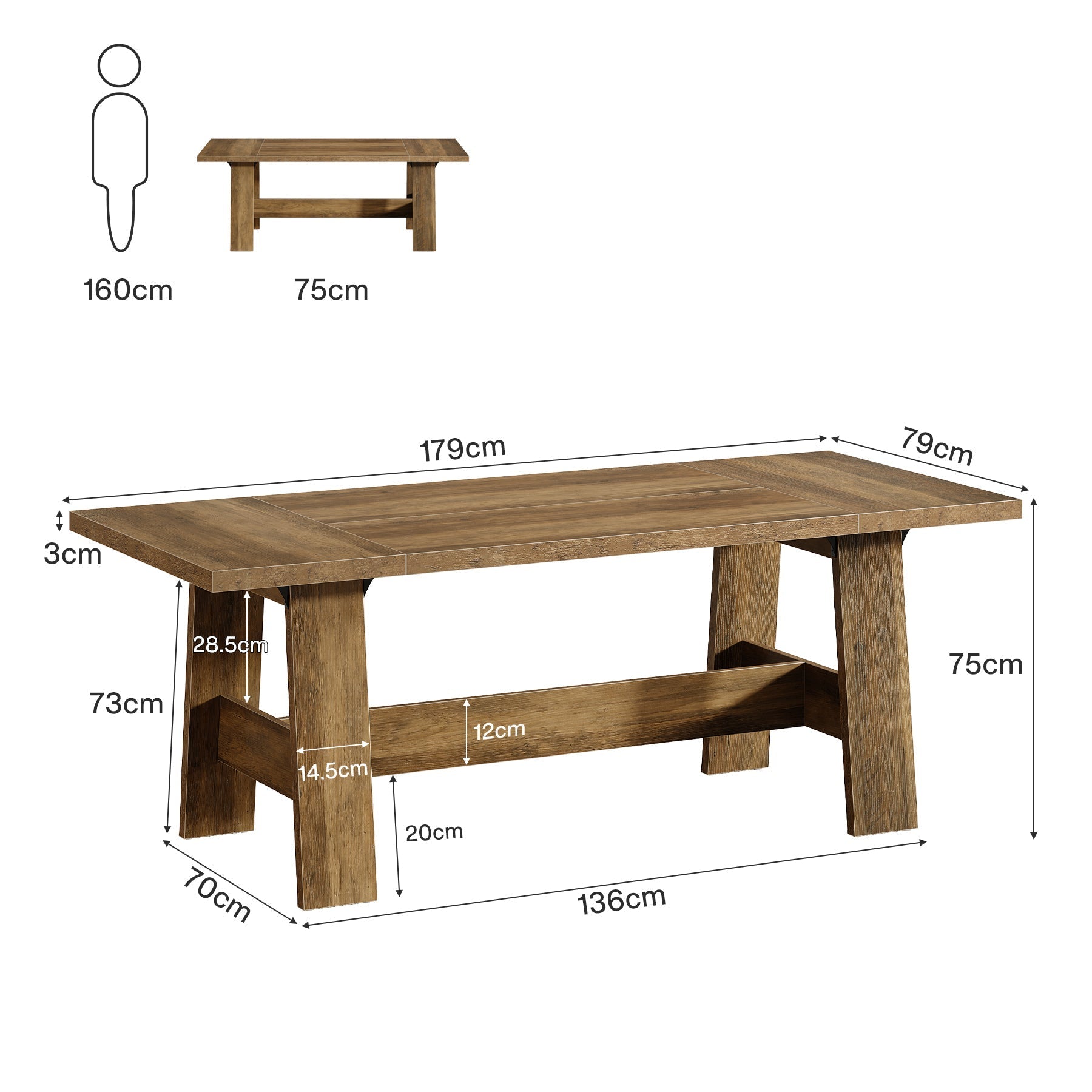 179 cm Vergadertafel, Landelijke Bureau voor Zes tot Acht Personen