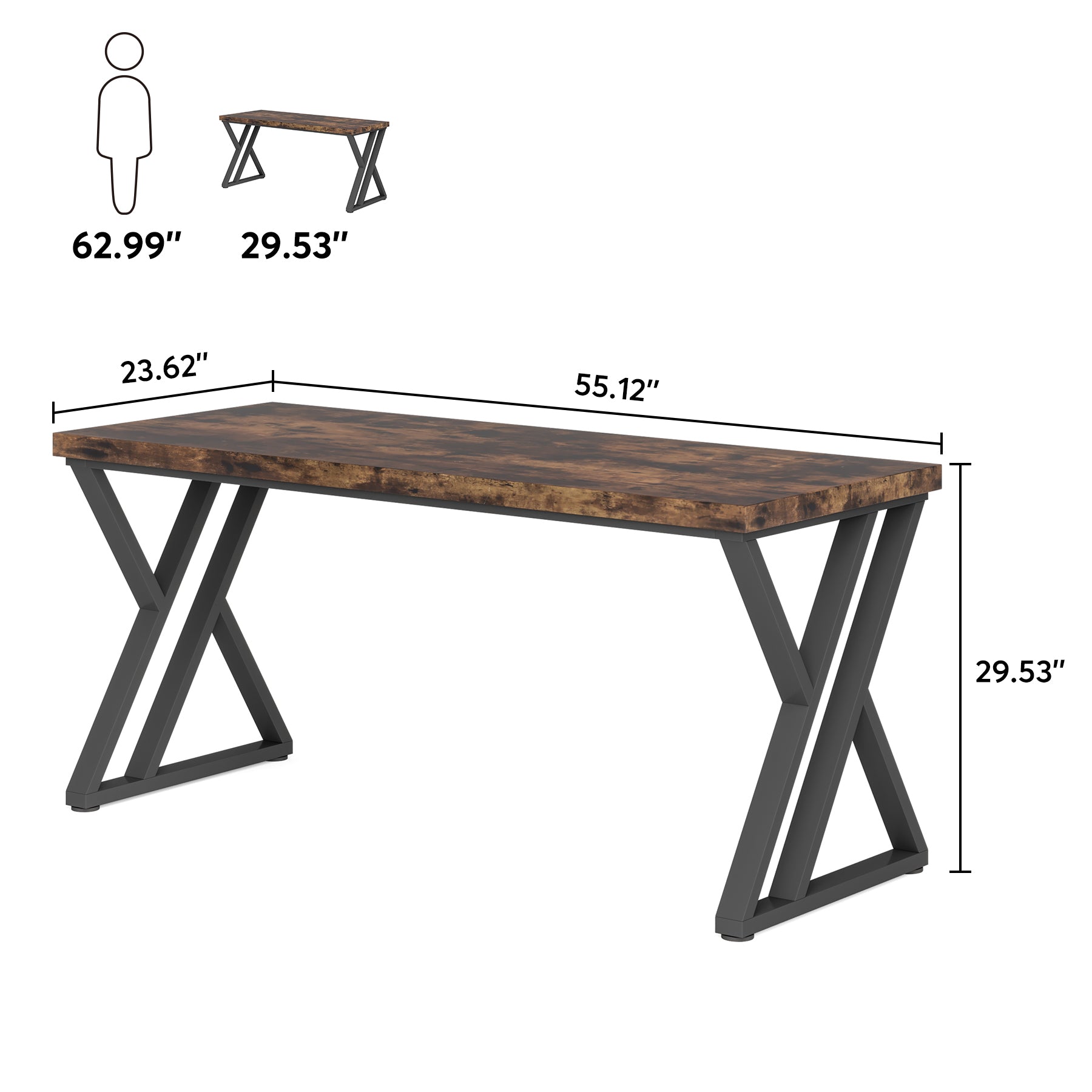 Tribesigns 140 cm Bureau, Z-Vorm Computertafel voor Kantoor en Studie