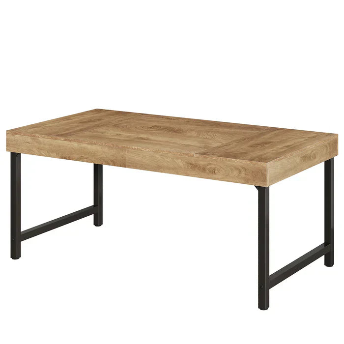 140 cm Tribesigns Eettafel, Industrieel Keukenblad met Metalen Poten voor 4-6 Personen